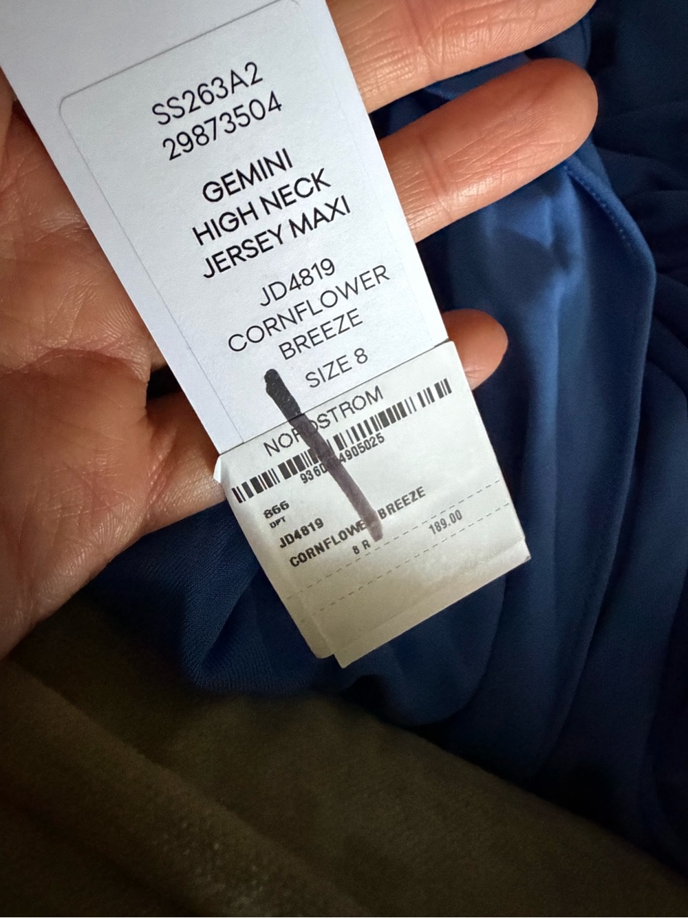 Forever New Gemini High Neck Jersey Maxi Dress 8 Cornflower Breeze NWT - Picture 9 of 10